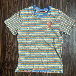 Nickelodeon Patrick Star Short Sleeve Shirt Blue Stripes Embroidered Sz Small